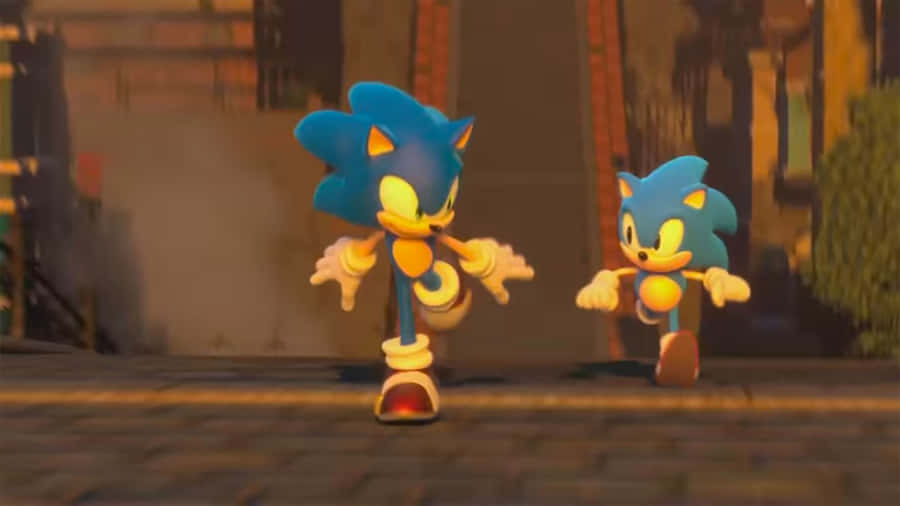 Classic Sonic The Hedgehog In Action Wallpaper