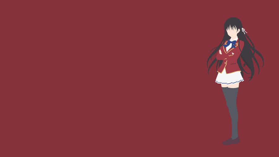 Classroom Of The Elite Anime Character On Red Background Wallpaper