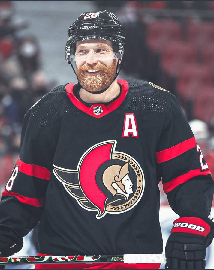 Claude Giroux Smiling At An Ottawa Senators Game Wallpaper