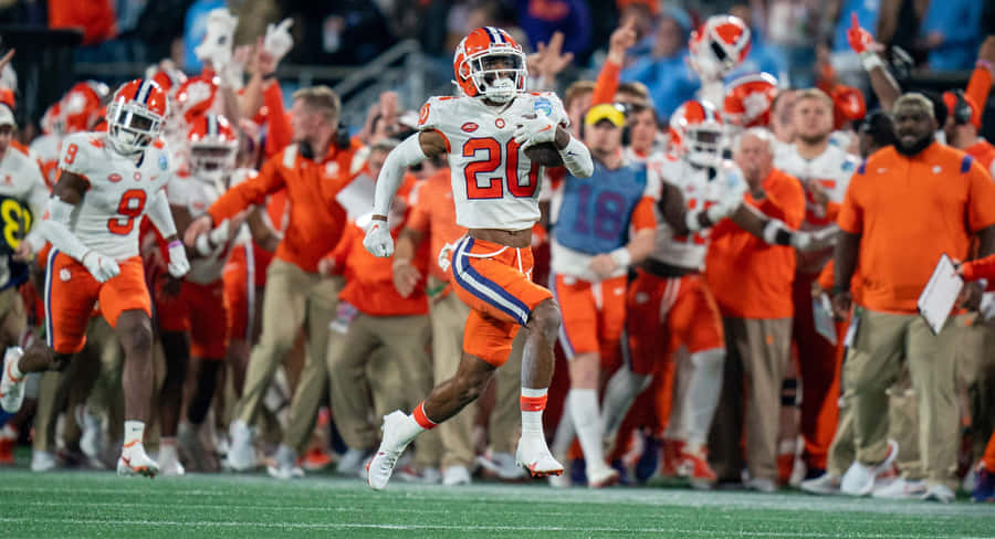Clemson Player Celebration During Game.jpg Wallpaper