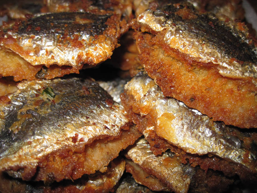 Close-up Photo Of Sardines Wallpaper