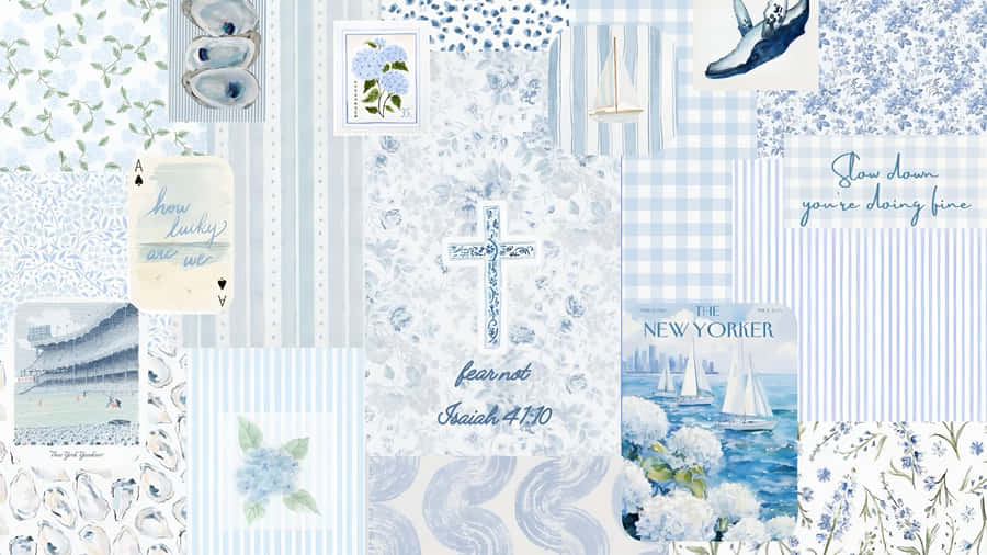 Coastal Blue Beach Decor Wallpaper