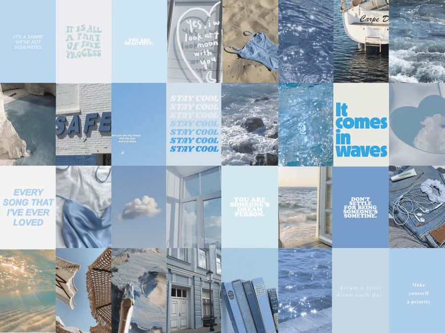Coastal Granddaughter Aesthetic Collage Wallpaper