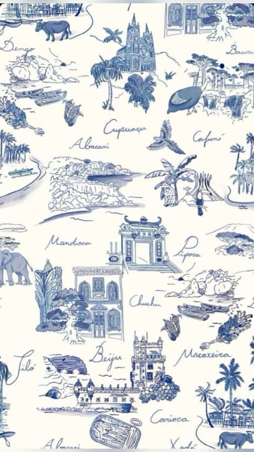 Coastal Inspired Pattern Design Wallpaper