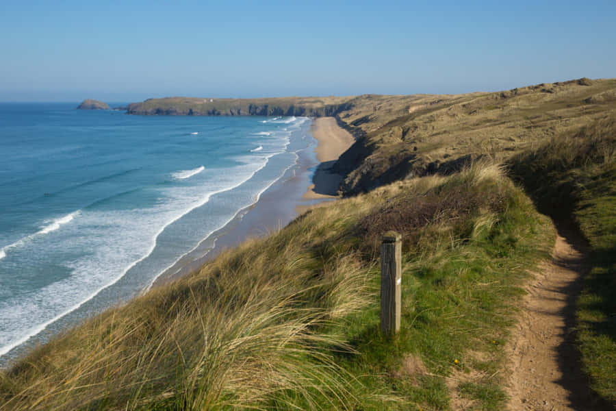 Coastal Pathway Truro U K Wallpaper