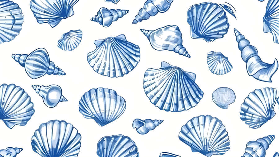 Coastal Seashell Pattern Wallpaper