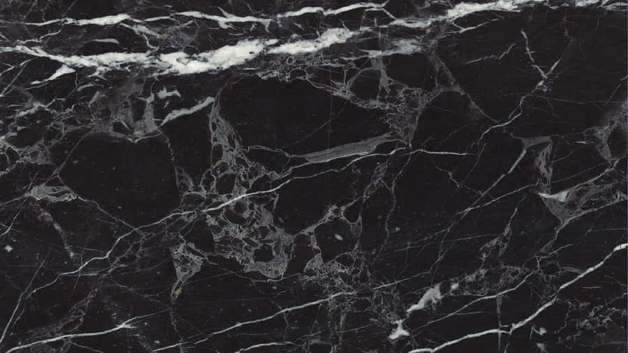 Cobweb-textured Black And White Marble Wallpaper