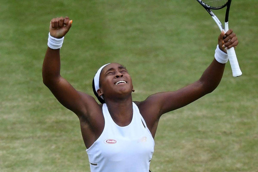 Coco Gauff Crying In Joy Wallpaper