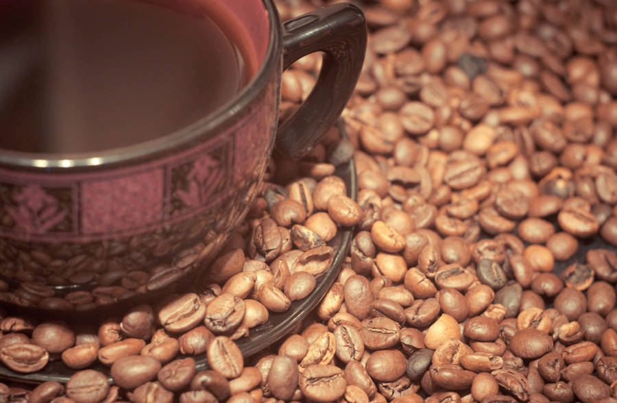 Coffee Beans Hot Coffee Wallpaper