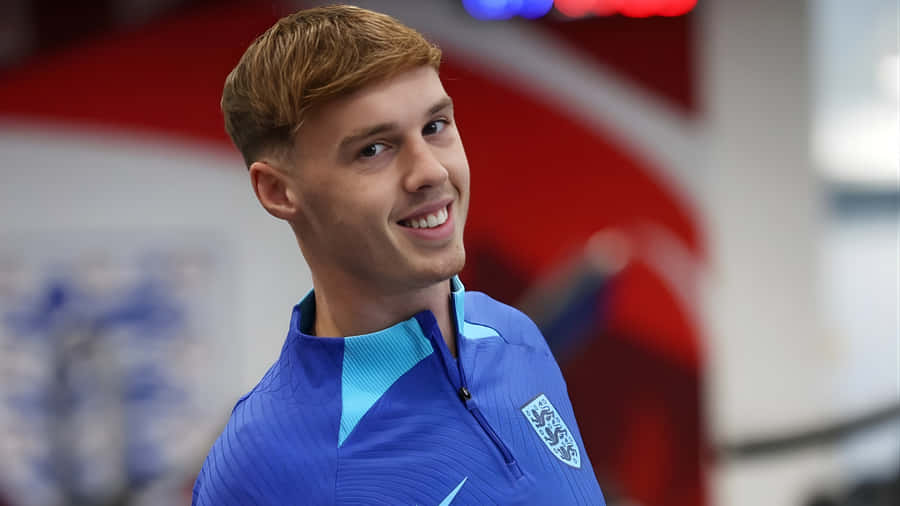 Cole Palmer Smiling In Training Wallpaper