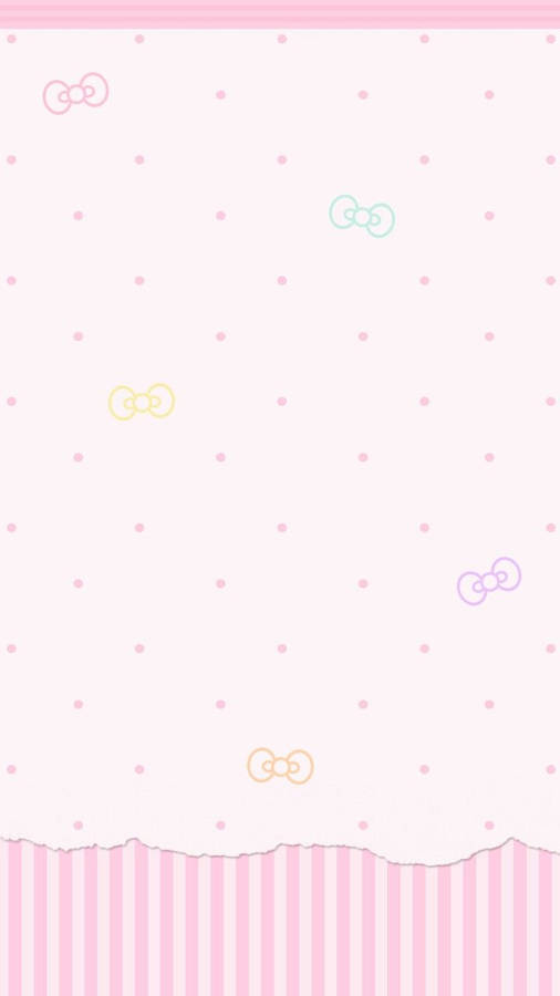 Collage Of Bows On Kawaii Pink Background Wallpaper