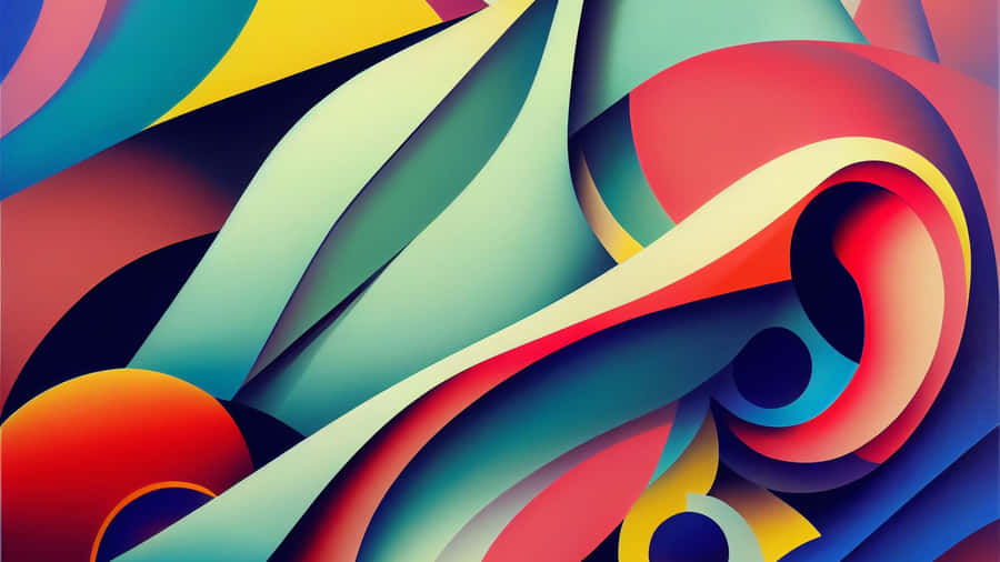 Colorful Abstract Paper Shapes Wallpaper