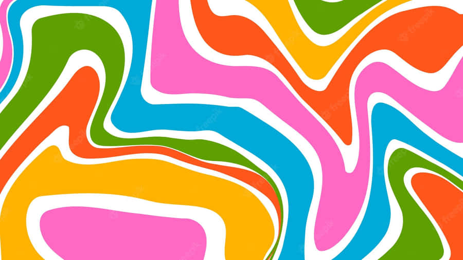 Colorful Abstract Pattern With Wavy Lines Wallpaper