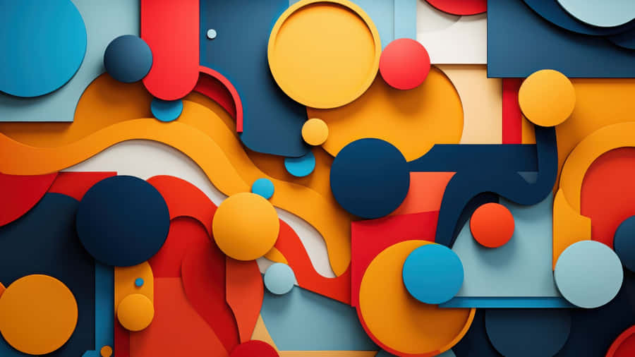 Colorful Abstract Shapes Composition Wallpaper