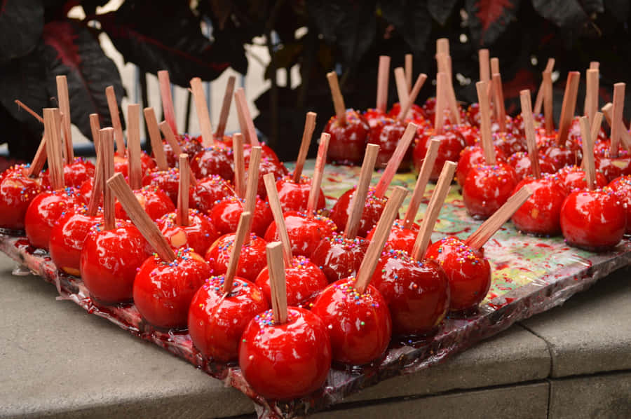 Colorful And Delicious Candy Apples Wallpaper