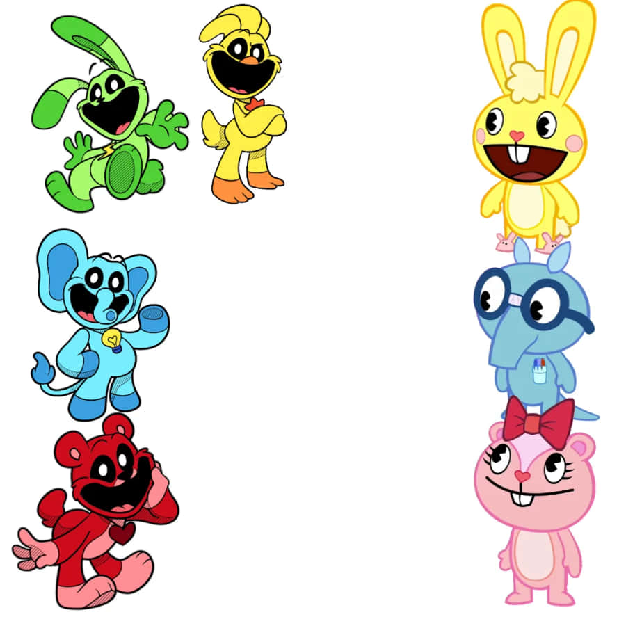 Colorful_ Animated_ Animals_ Smiling Wallpaper