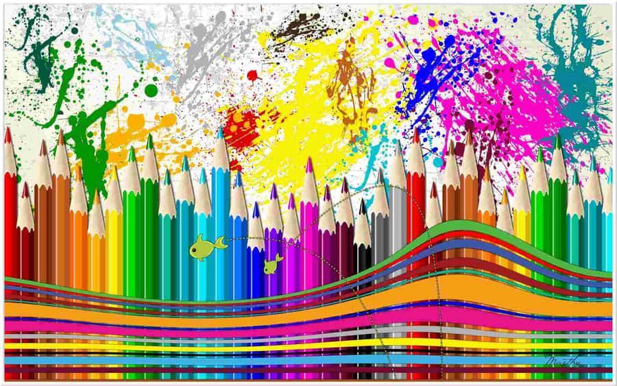 Colorful Art Depicting The Concept Of Education Wallpaper