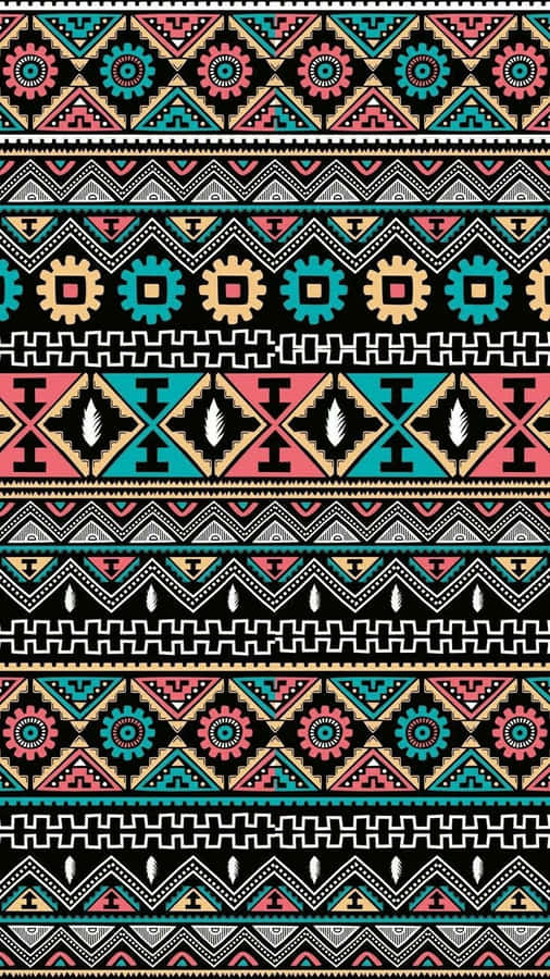 Colorful Aztec Pattern Design Wallpaper