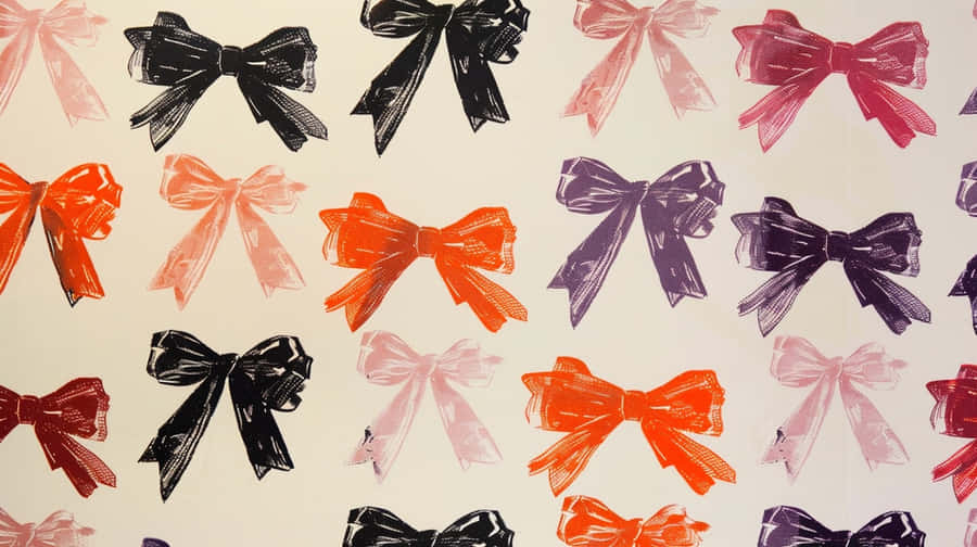 Colorful Bow Pattern Wallpaper Wallpaper