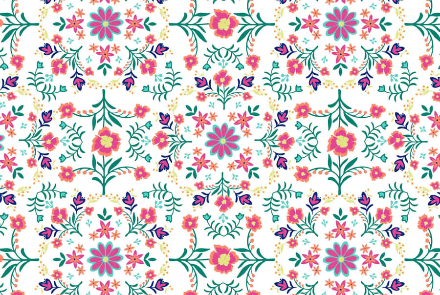 Colorful Floral Pattern Background Wallpaper