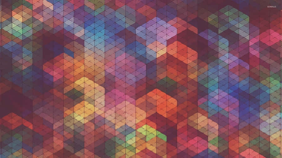 Colorful Geometric Cubism Background Wallpaper