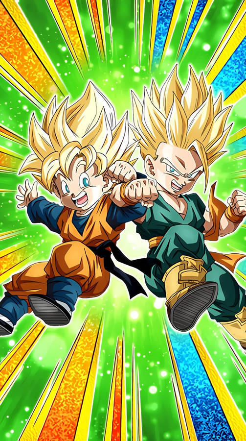 Colorful Goten And Trunks Art Wallpaper