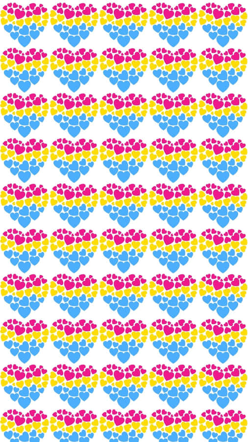 Colorful Hearts Pattern Wallpaper