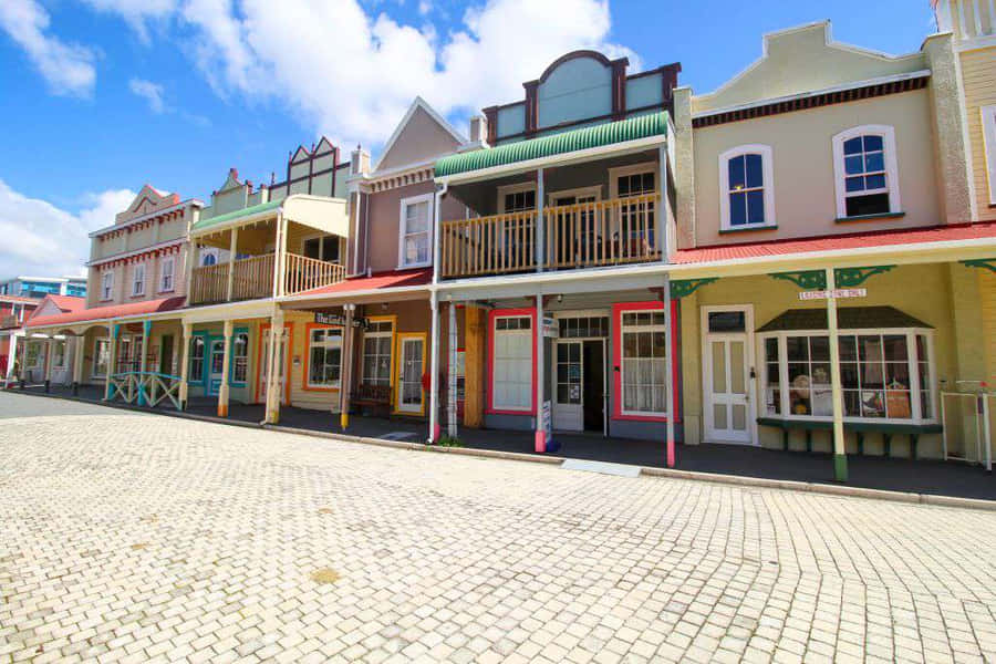Colorful Historic Buildings Tauranga Wallpaper