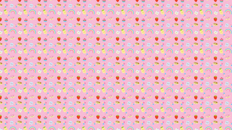 Colorful Kawaii Dessert Spread Wallpaper