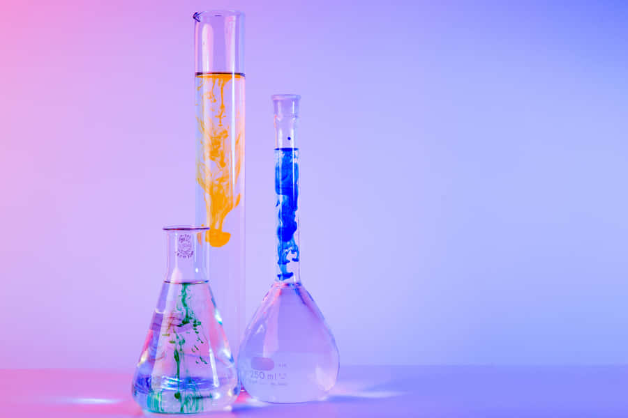 Colorful Laboratory Glassware Science Aesthetic Wallpaper