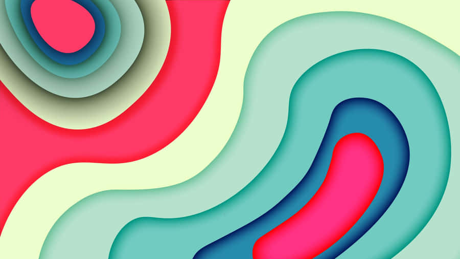 Colorful Layered Abstract Shapes Wallpaper