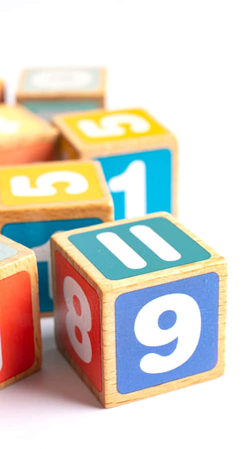 Colorful Number Blocks Education Wallpaper