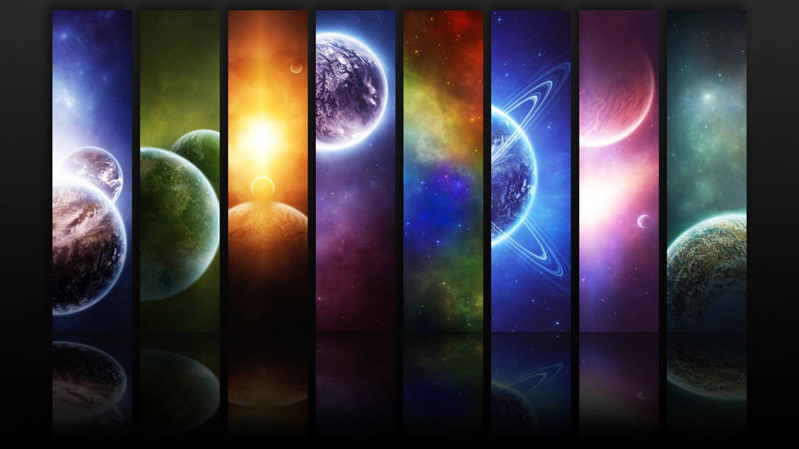 Colorful Portrait Of The Solar System Wallpaper