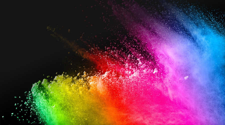 Colorful Powder On Black Background Wallpaper