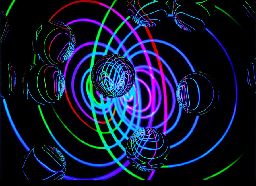 Colorful Psychedelic Neon Lights Display Wallpaper