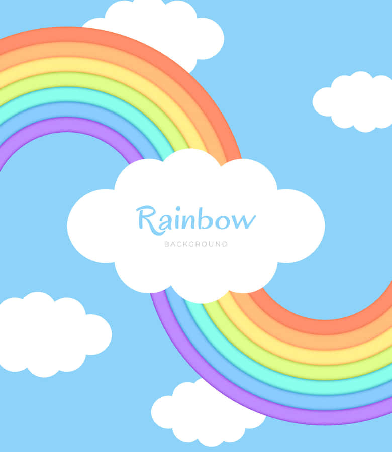 Colorful Rainbowand Clouds Background Wallpaper