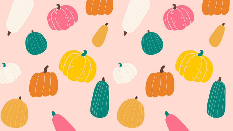Colorful Squashand Gourds Pattern Wallpaper