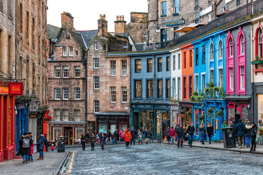 Colorful_ Victoria_ Street_ Edinburgh Wallpaper