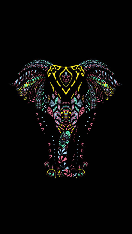 Colorfully Intricate Elephant Tattoo Design Wallpaper