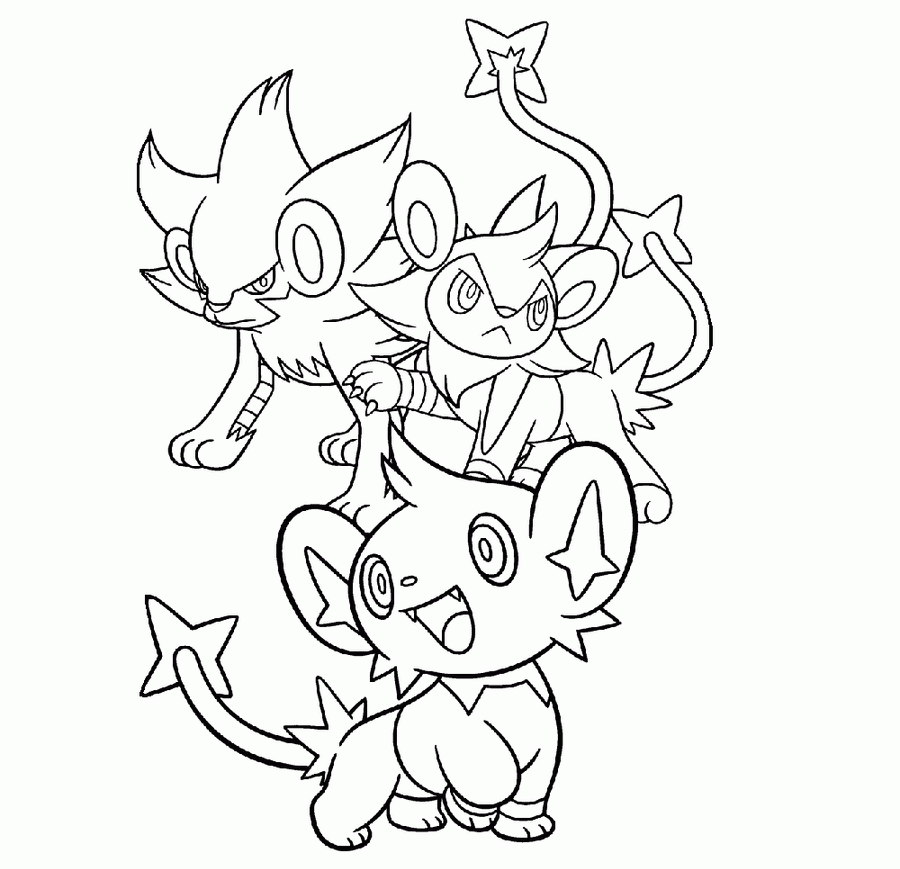 Colorless Drawing Of Luxio Evolution Stages Wallpaper