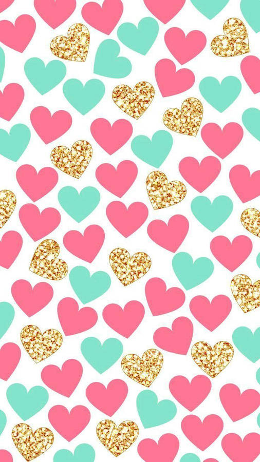 Colourful Hearts Love Phone Wallpaper
