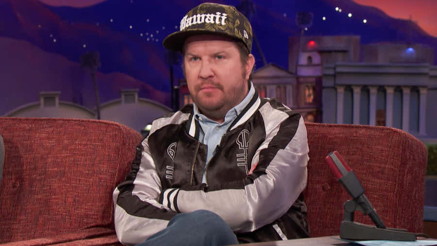 Comedian Nick Swardson Performing On Stage Wallpaper
