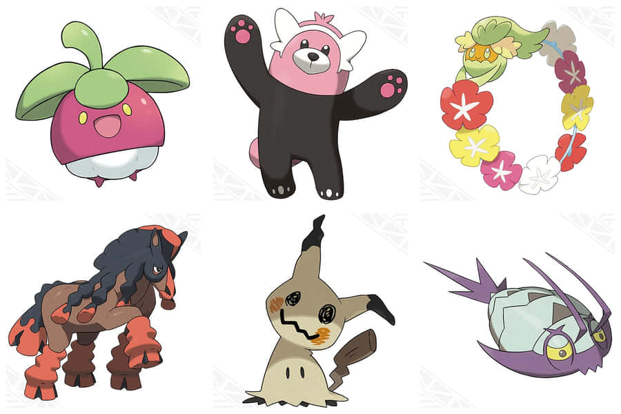 Comfey And Other Pokemons Wallpaper