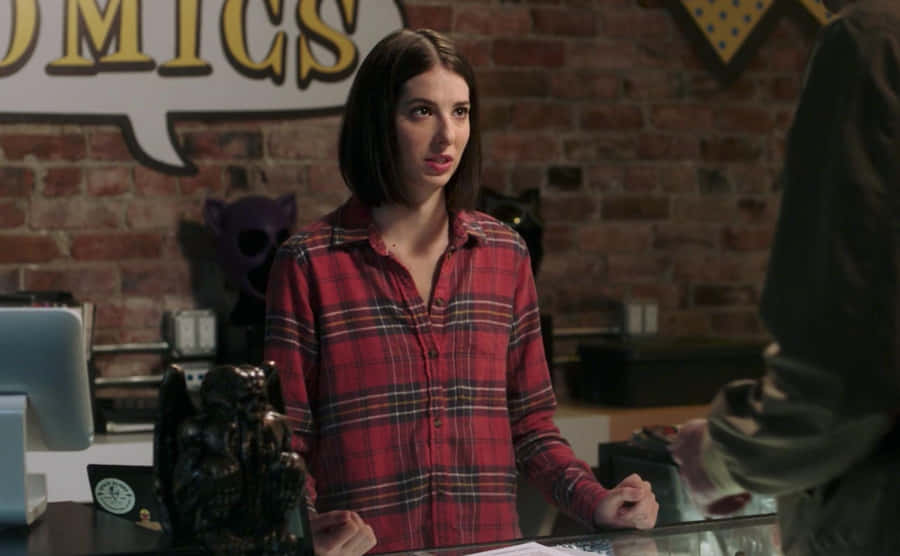 Comic Store Conversation Scene Wallpaper