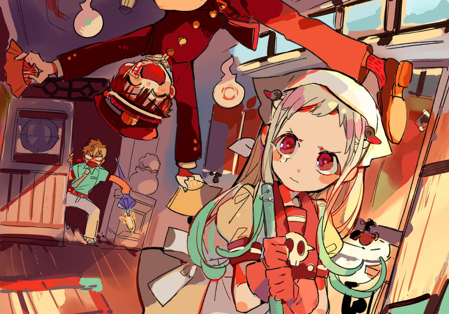 Comical Hanako Kun Desktop Digital Art Wallpaper