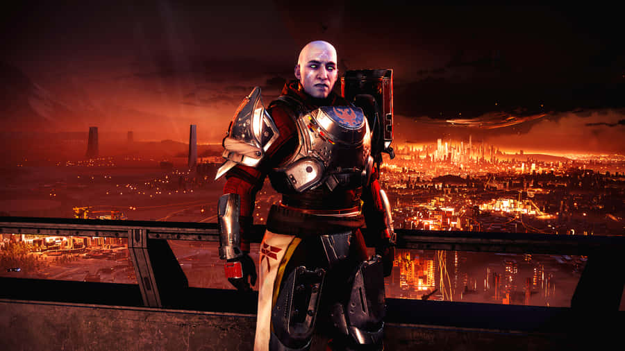 Commander_ Zavala_ Destiny2_ Cityscape_ Background Wallpaper
