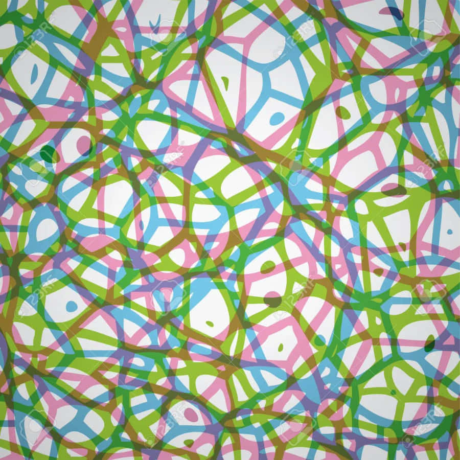Complicated Green Pink Lines Wallpaper