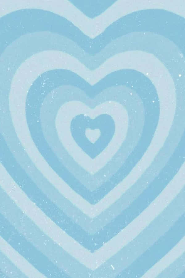 Concentric Hearts Pastel Blue Wallpaper