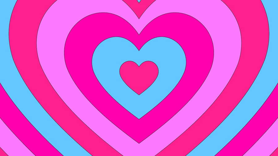 Concentric Hearts Pattern Wallpaper