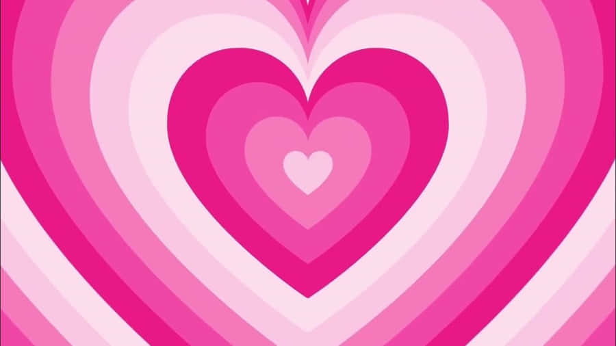 Concentric Hearts Pink Aura Wallpaper